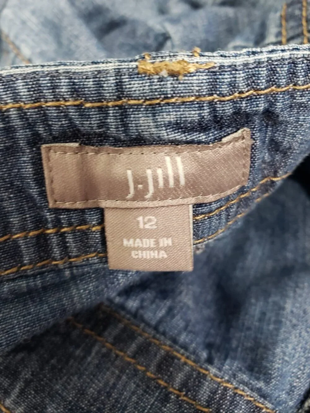 J Jill Denim A-line Skirt Pieced denim Women's 12 - Picture 2 of 4